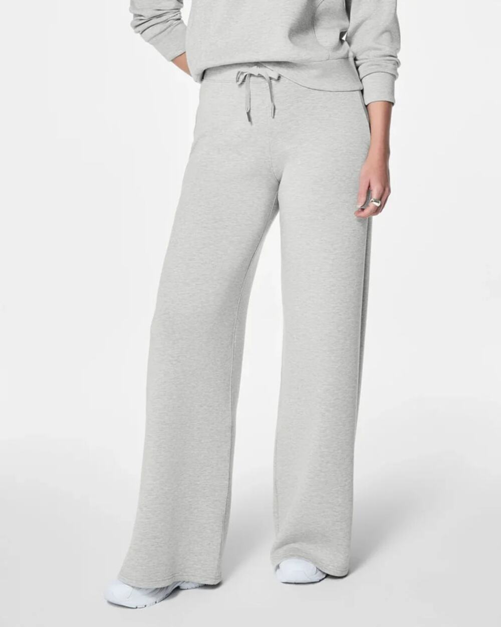 Spanx AirEssentials High Rise Drawcord Waist Wide Leg Pants Gray XL